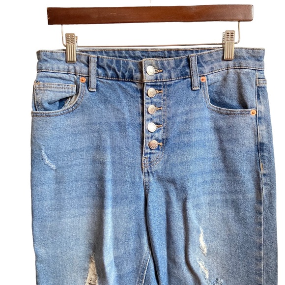 Wild Fable Button Down Distressed Crop Jeans 10 - Picture 4 of 6